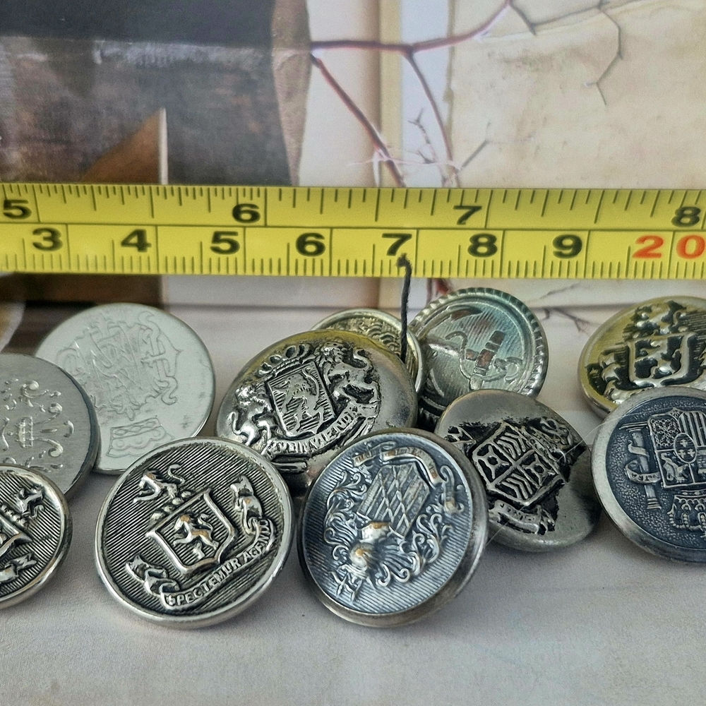 Vintage Silver Milatary Buttons